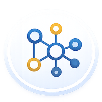 Connected nodes representing mapping business metrics to specific decisions in an analytics system.