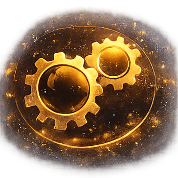 Connected gears representing clear ownership and escalation paths within analytics decision systems.