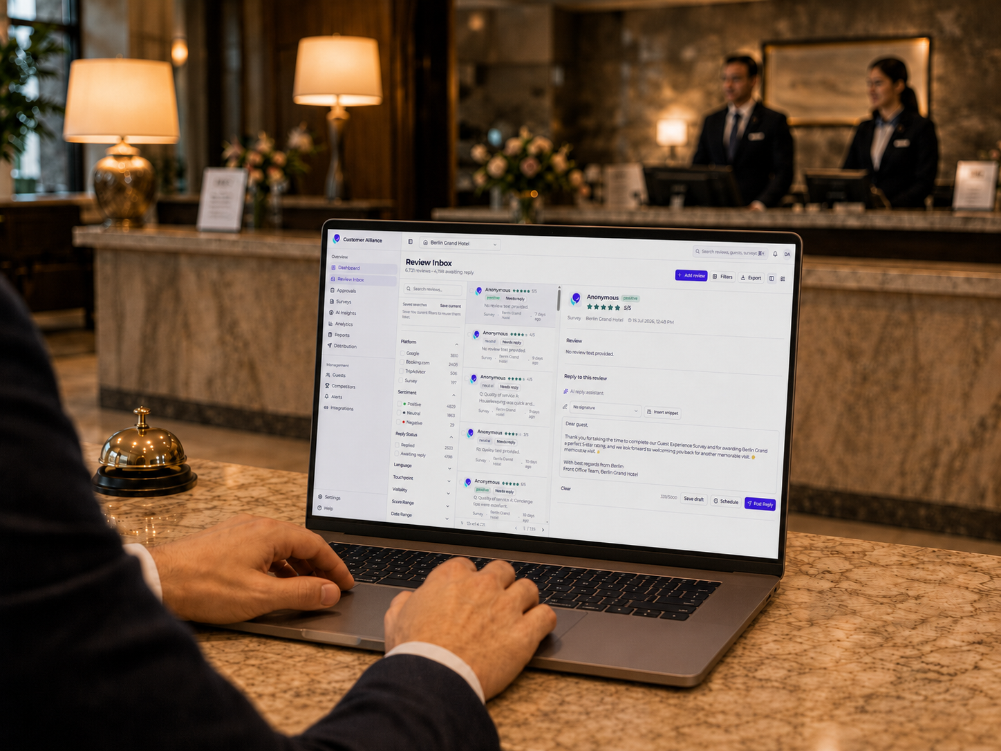 man with the overview dashboard
