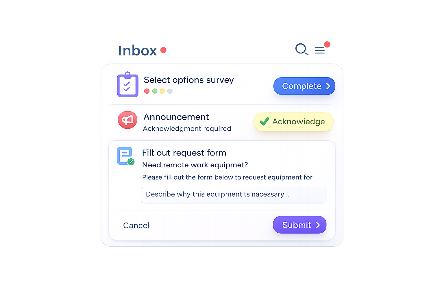 Act directly from the Inbox