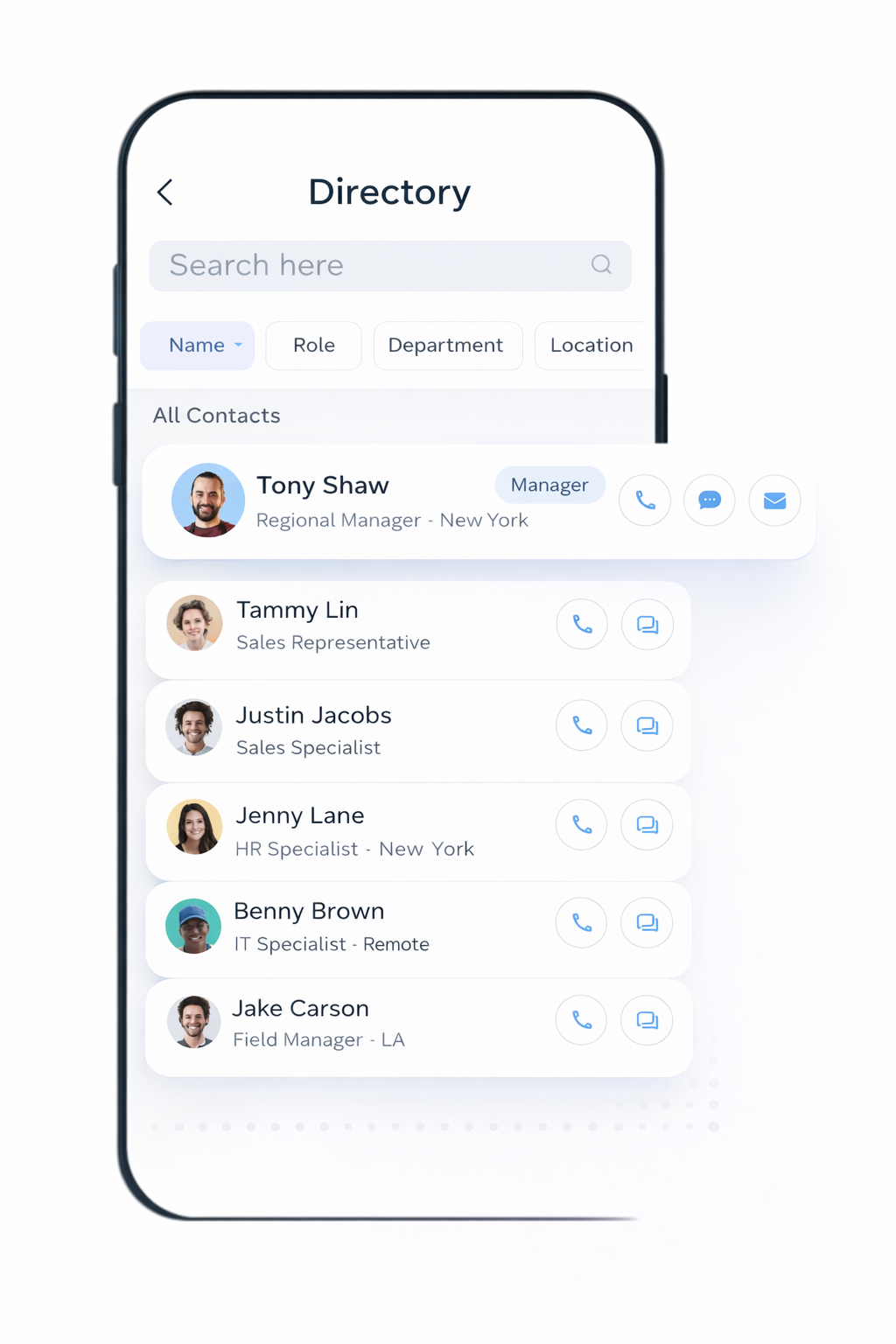 Find the right contact in seconds