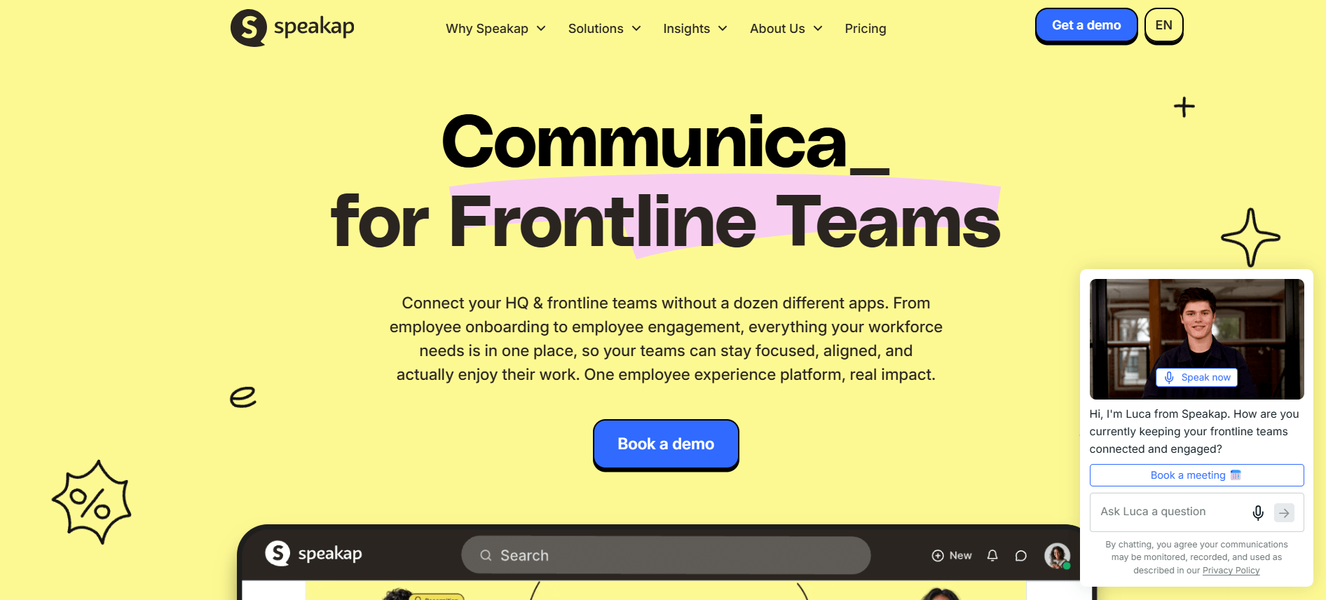 Screenshot of SpeakAp Home Page