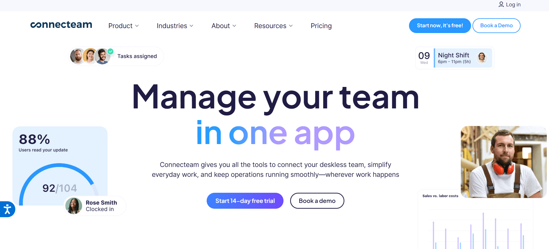 Screenshot of Connecteam Home Page