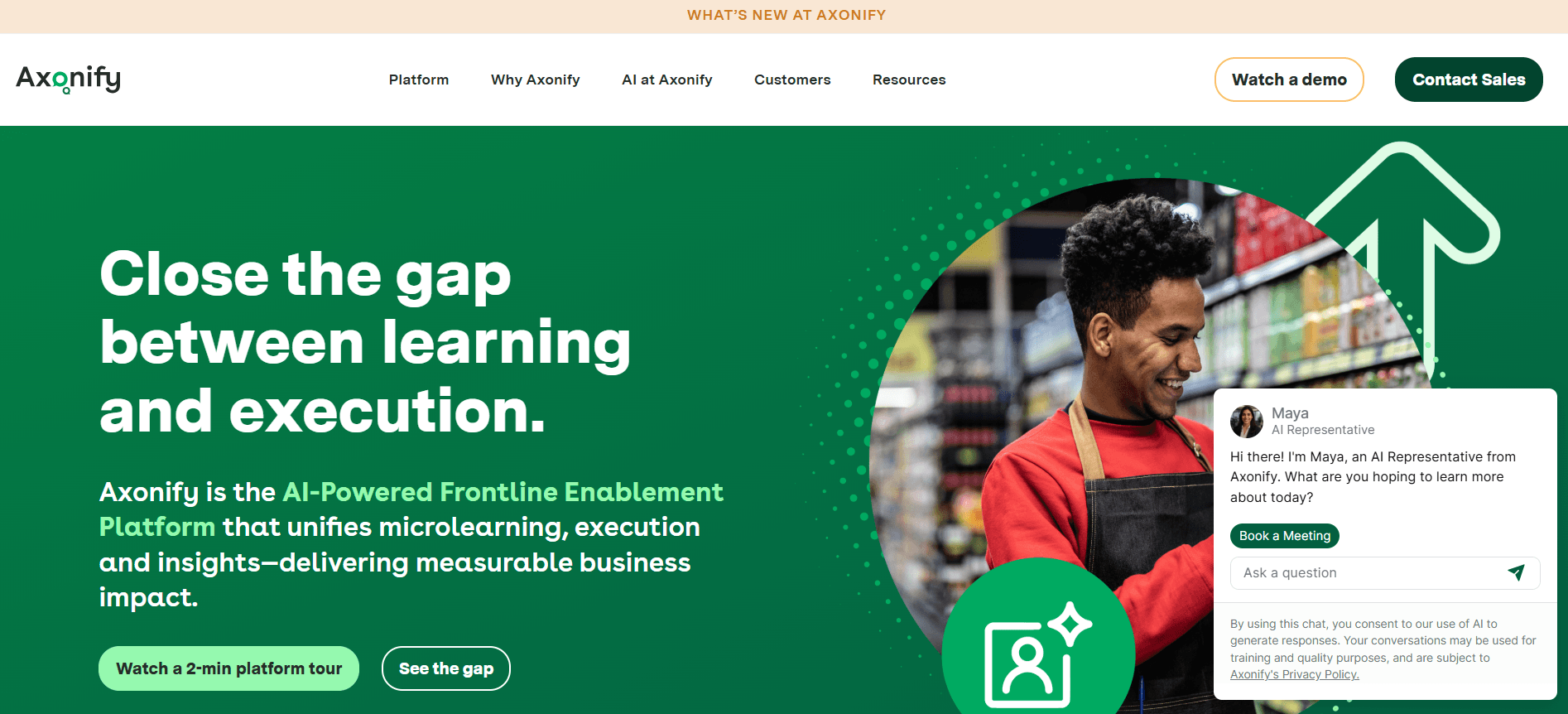 Screenshot of Axonify Home Page