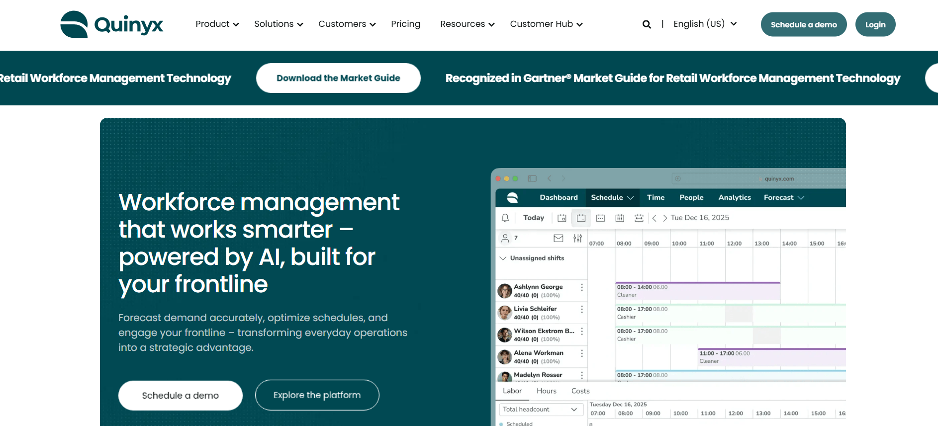 Quinyx Home Page