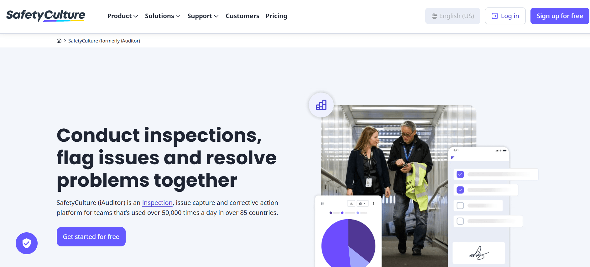 SafetyCulture (iAuditor) Home Page
