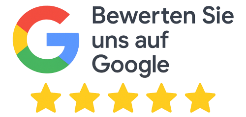 Google Badge mit 5 Sternen zur Bewertung
