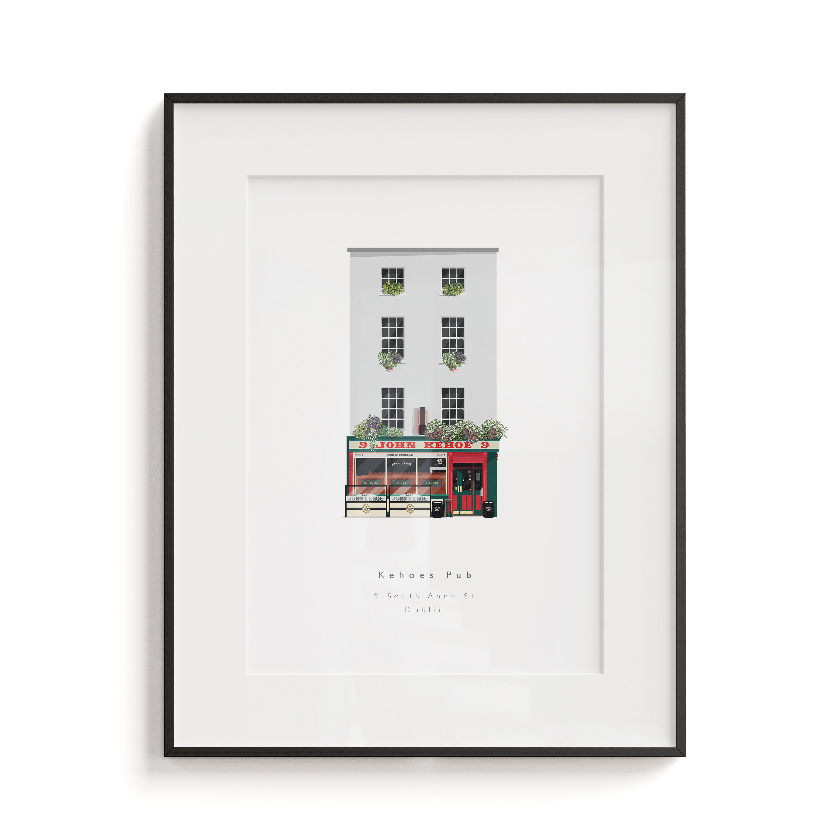A print of Kehoe’s Pub on South Anne Street, Dublin, available in A4 and A3. Created to capture the charm and detail of one of the city’s most iconic Victorian pubs. Printed using archival materials, with optional framing available.