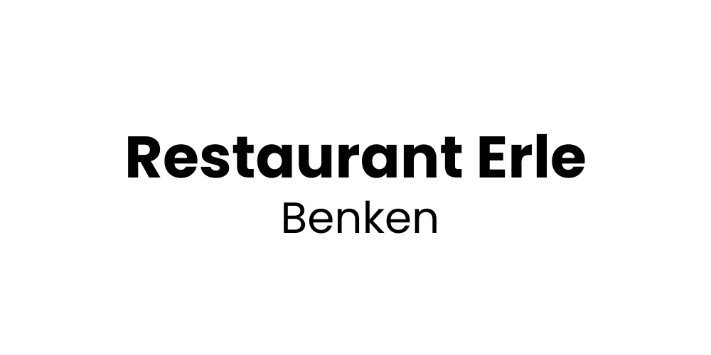 Text Restaurant Erle Benken auf weißem Hintergrund.