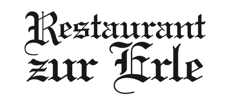 Text Restaurant Erle Benken auf weißem Hintergrund.