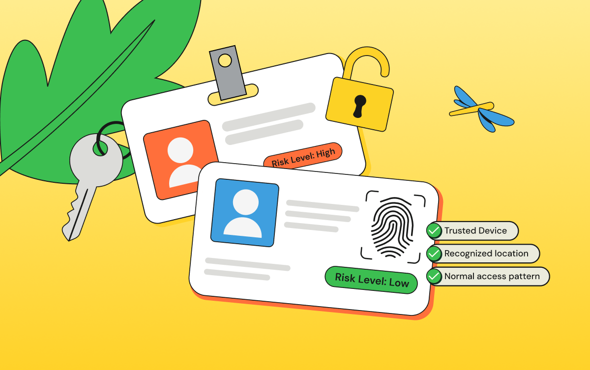 ID cards with locks, keys, clearance levels