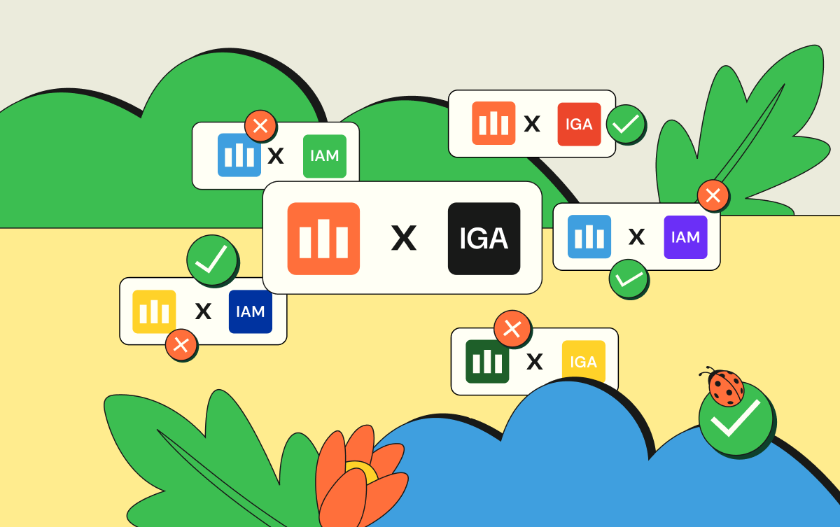 IAM and IGA options appearing as pop-ups.