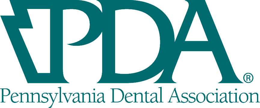 Pennsylvania Dental Association logo with stylized letters PDA.