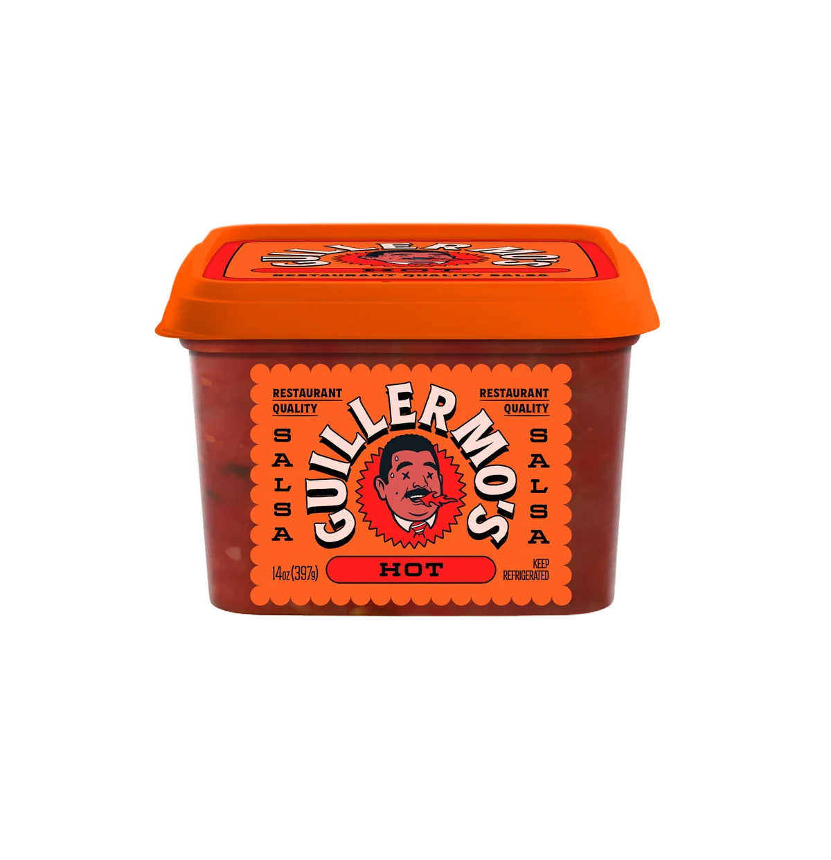Guillermo's Hot Salsa 14 oz tub	