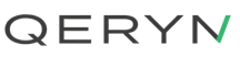 Logo de QERYN avec lettrage noir et une barre verte pointant vers le haut sur la lettre N.