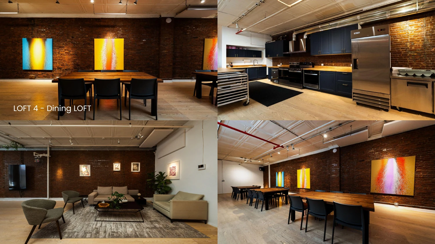 Private Dining and Kitchen at LUME Studios, 393 Broadway NYC