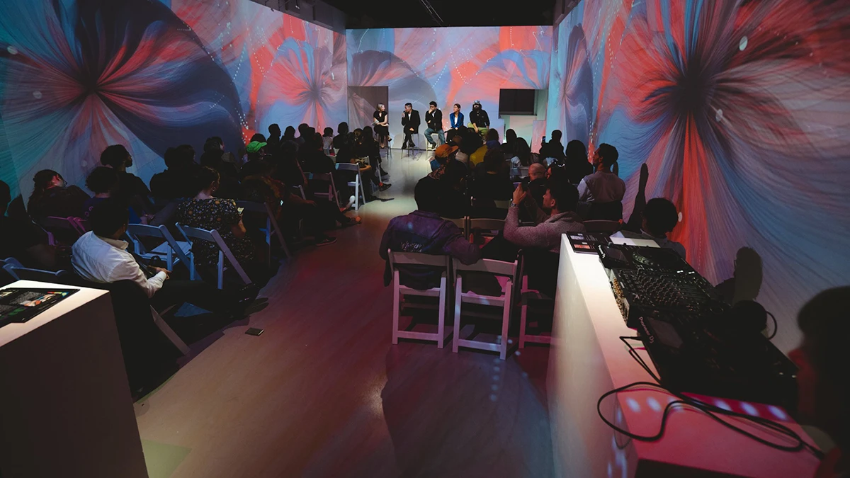 Panel discussion with immersive visuals and DJ at LUME Studios NYC