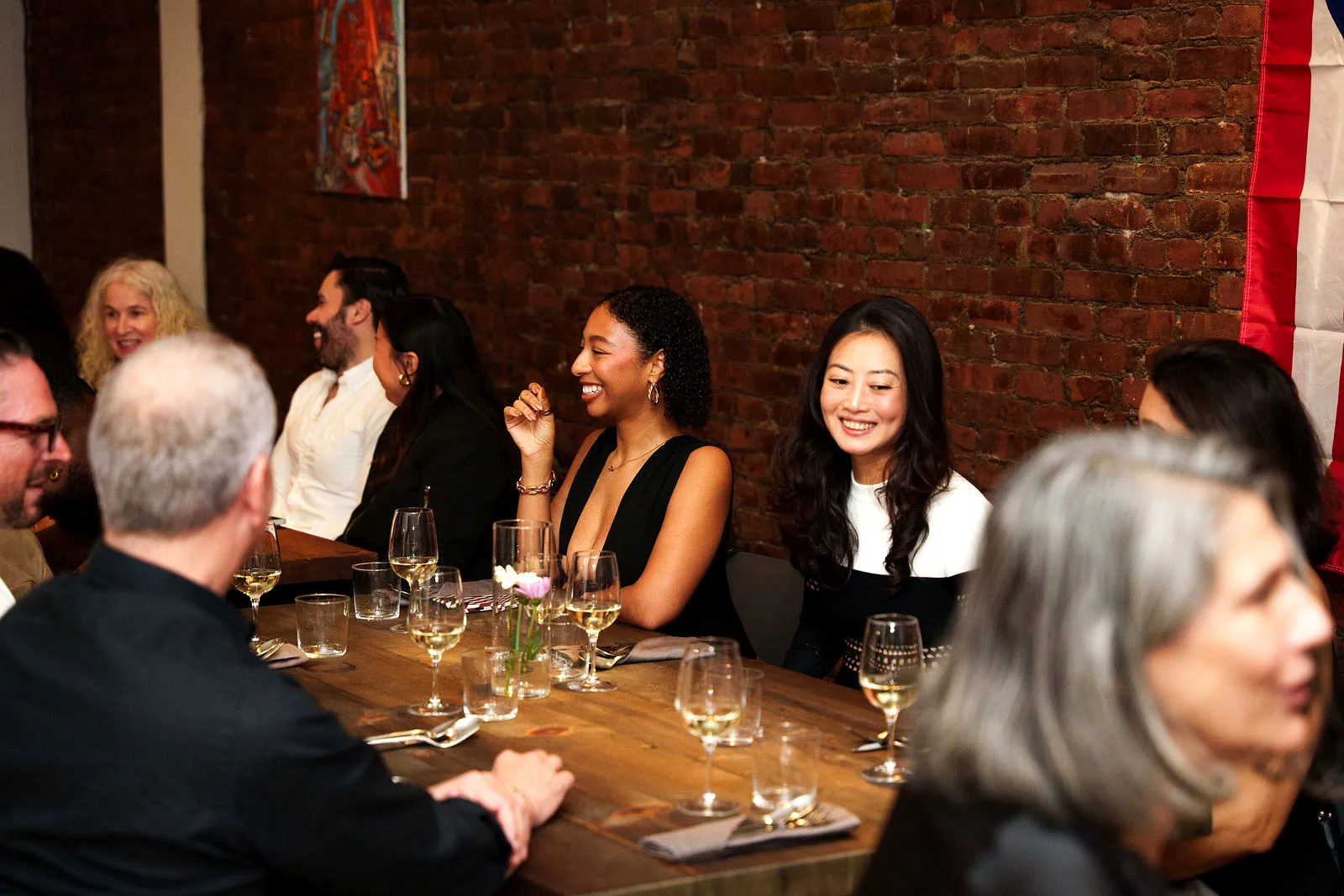 Dinner guests in the loft at LUME Studios NYC