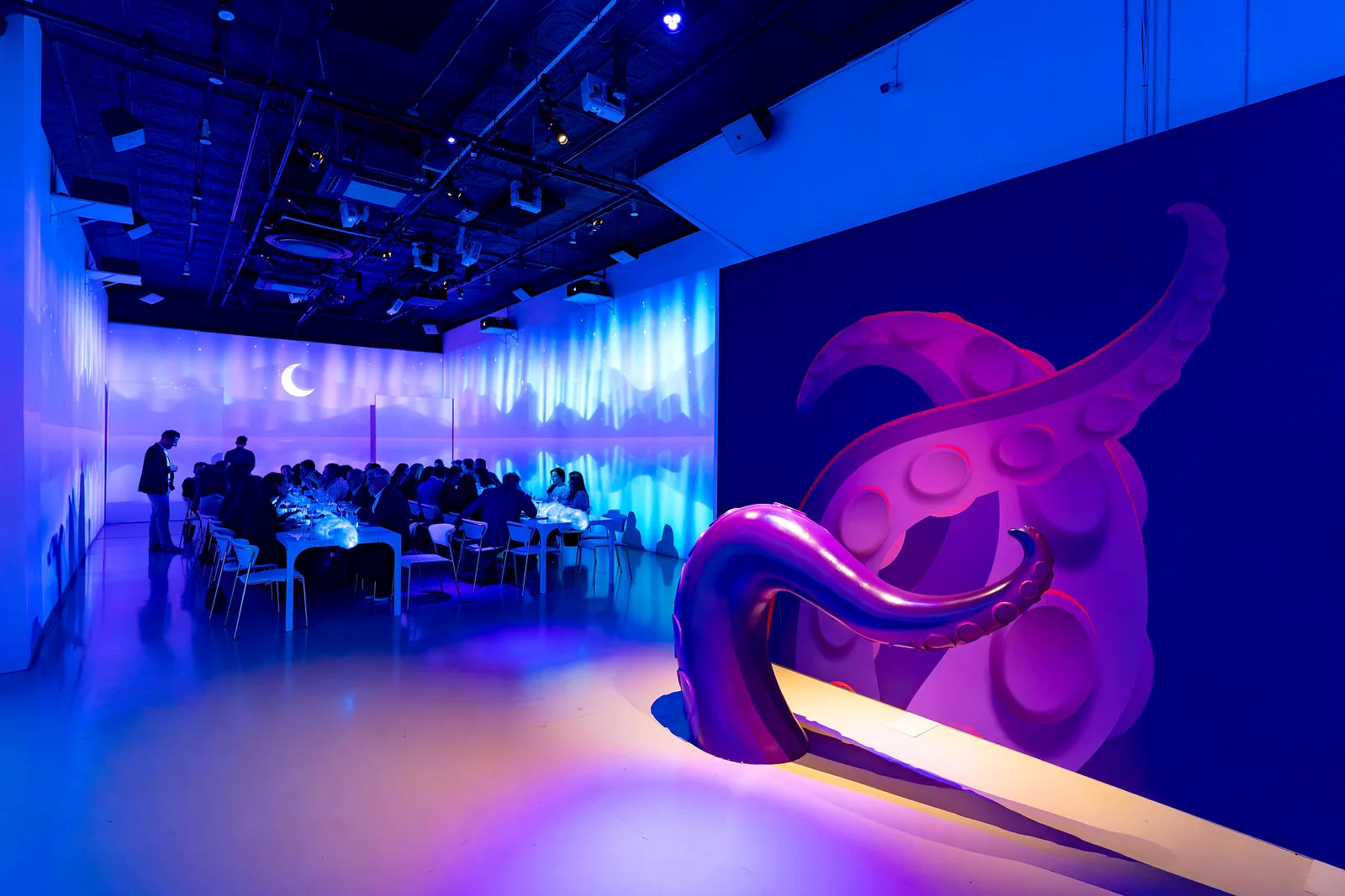 Roku executive dinner at LUME Studios, tentacle room