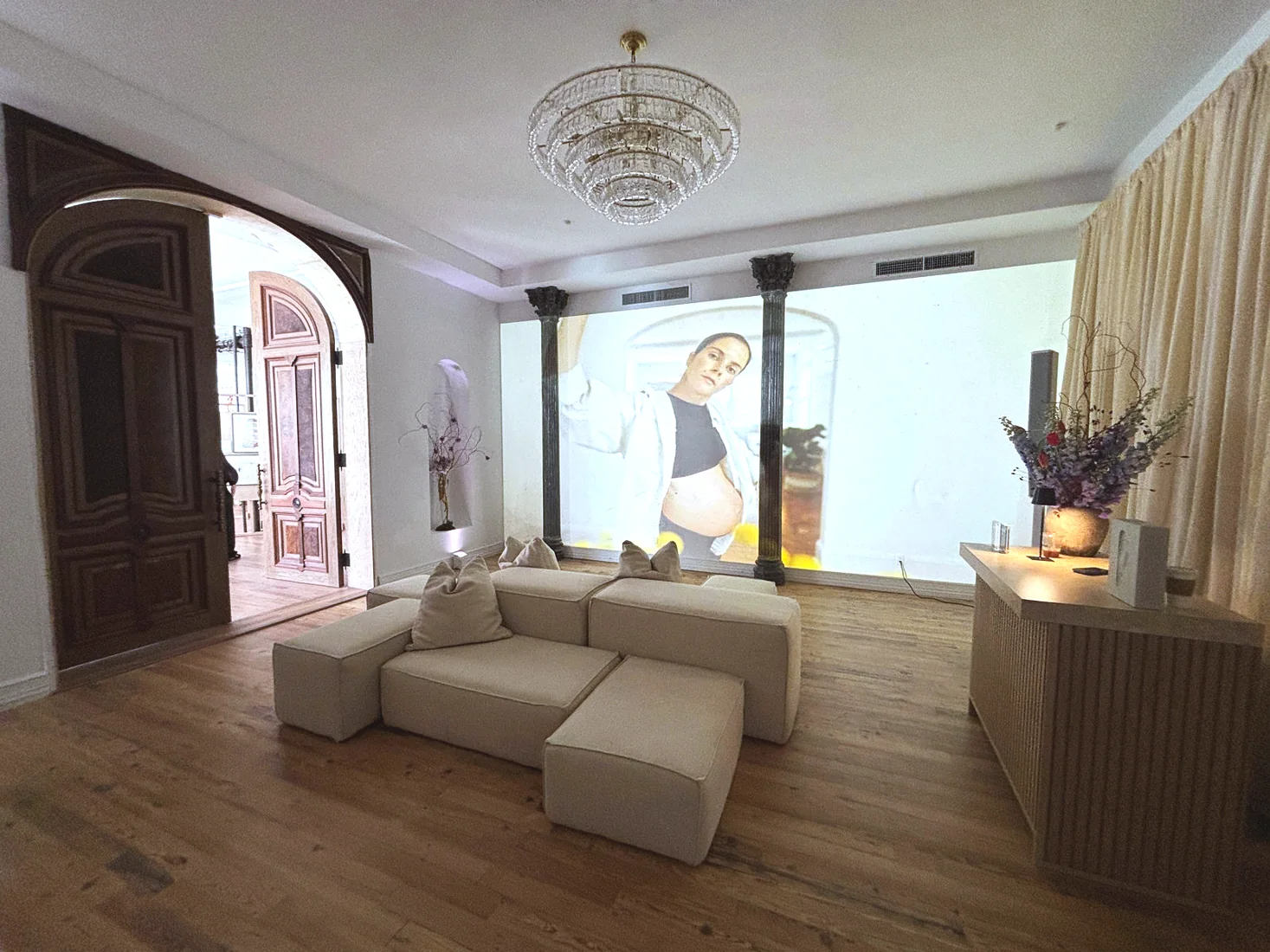 Birkenstock off-site showroom, projection illustration, lighting and projection by LUME Studios