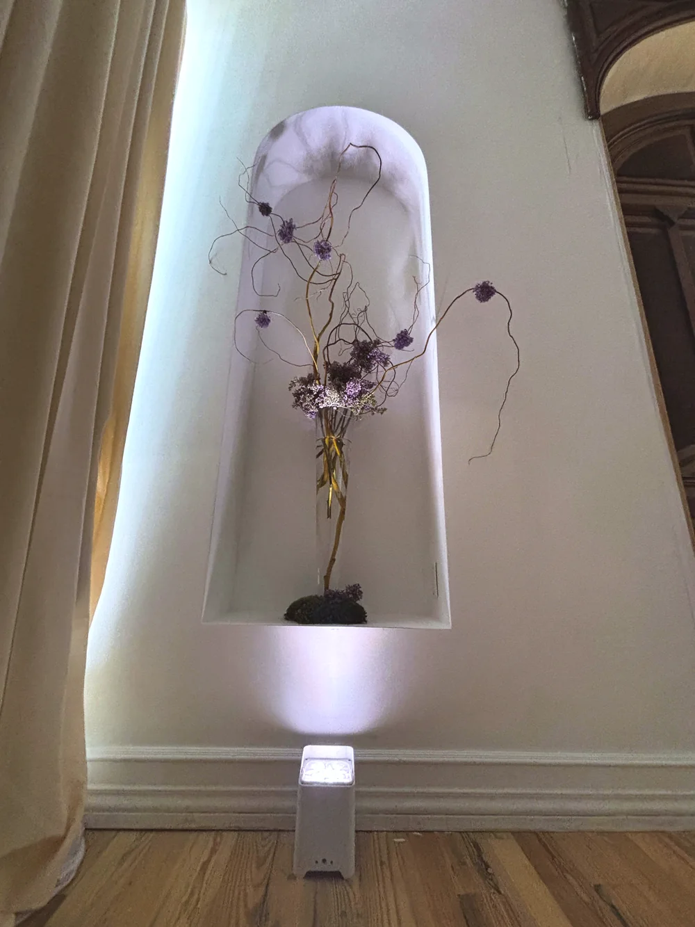 Birkenstock off-site showroom, floral niche, lighting and projection by LUME Studios