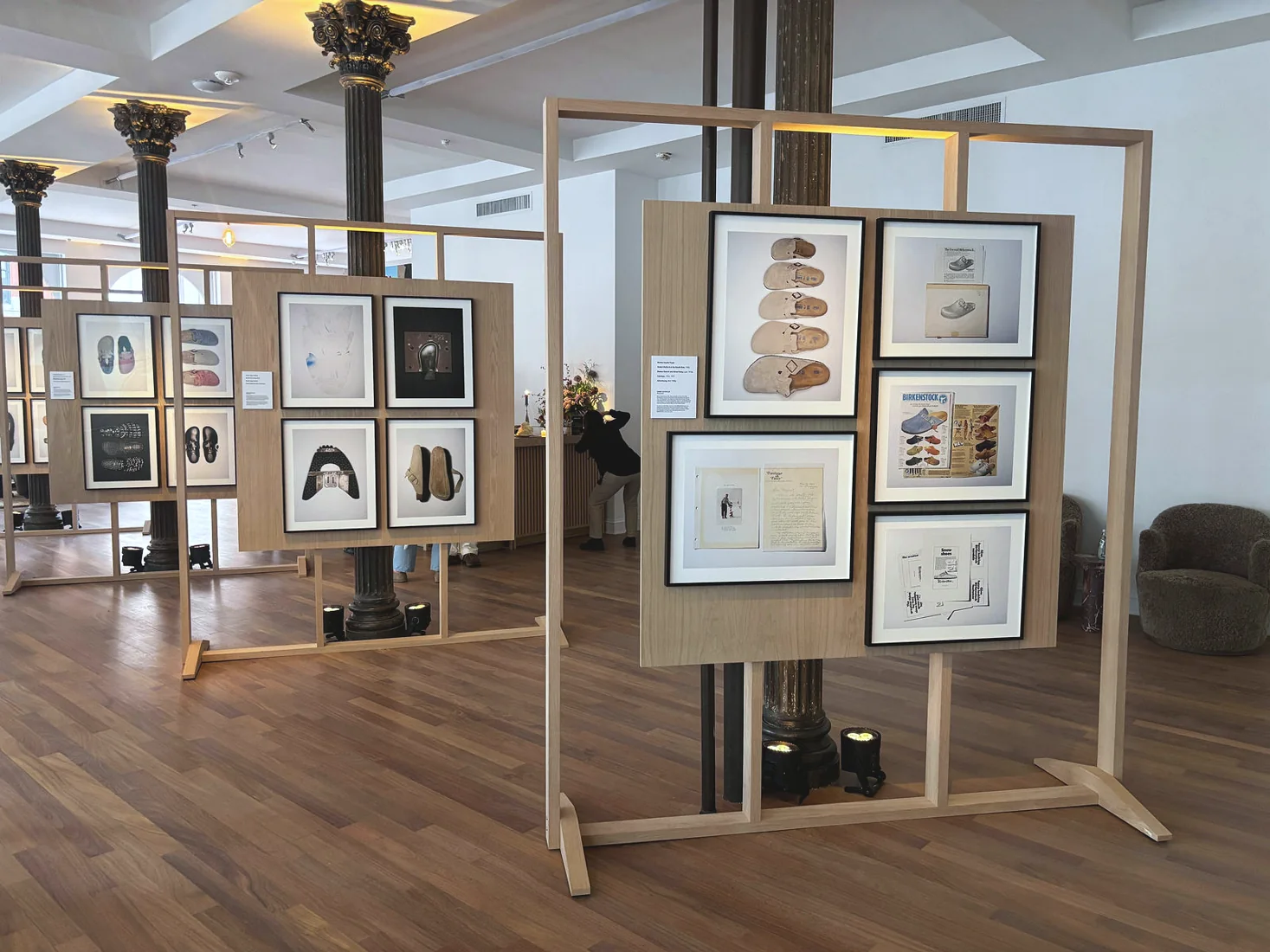 Birkenstock off-site showroom, art frame structure, lighting and projection by LUME Studios