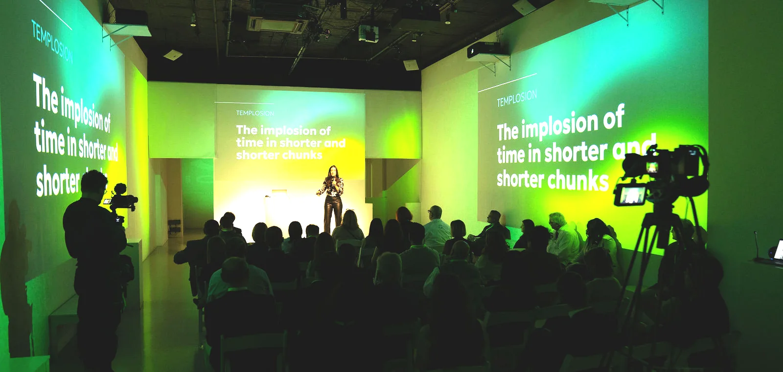 Cicero presentation at LUME Studios, stage wide templosion