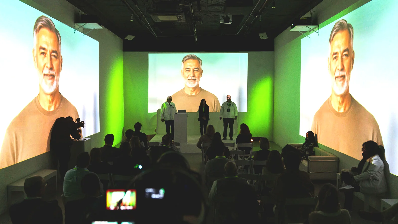 Cicero presentation at LUME Studios, portrait wall audience