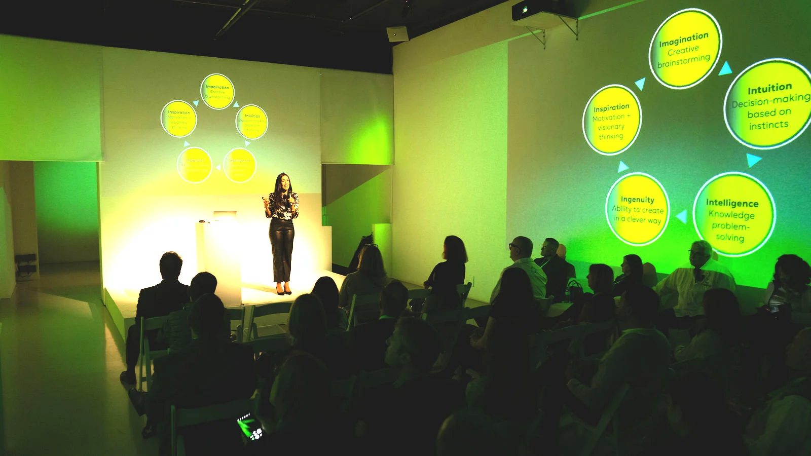 Cicero presentation at LUME Studios, stage diagram audience