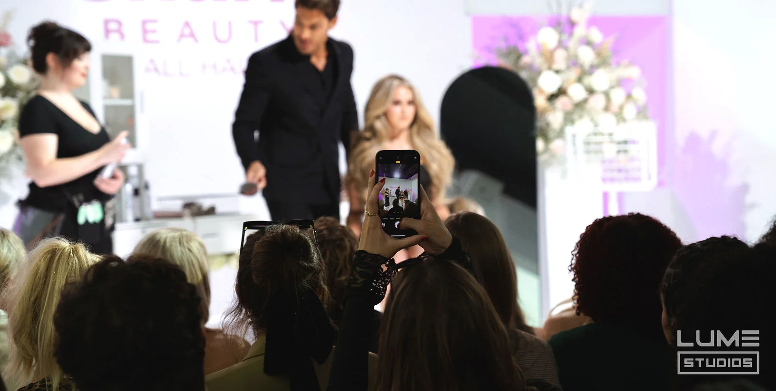 Shark Beauty x Chris Appleton at LUME Studios, demo model audience