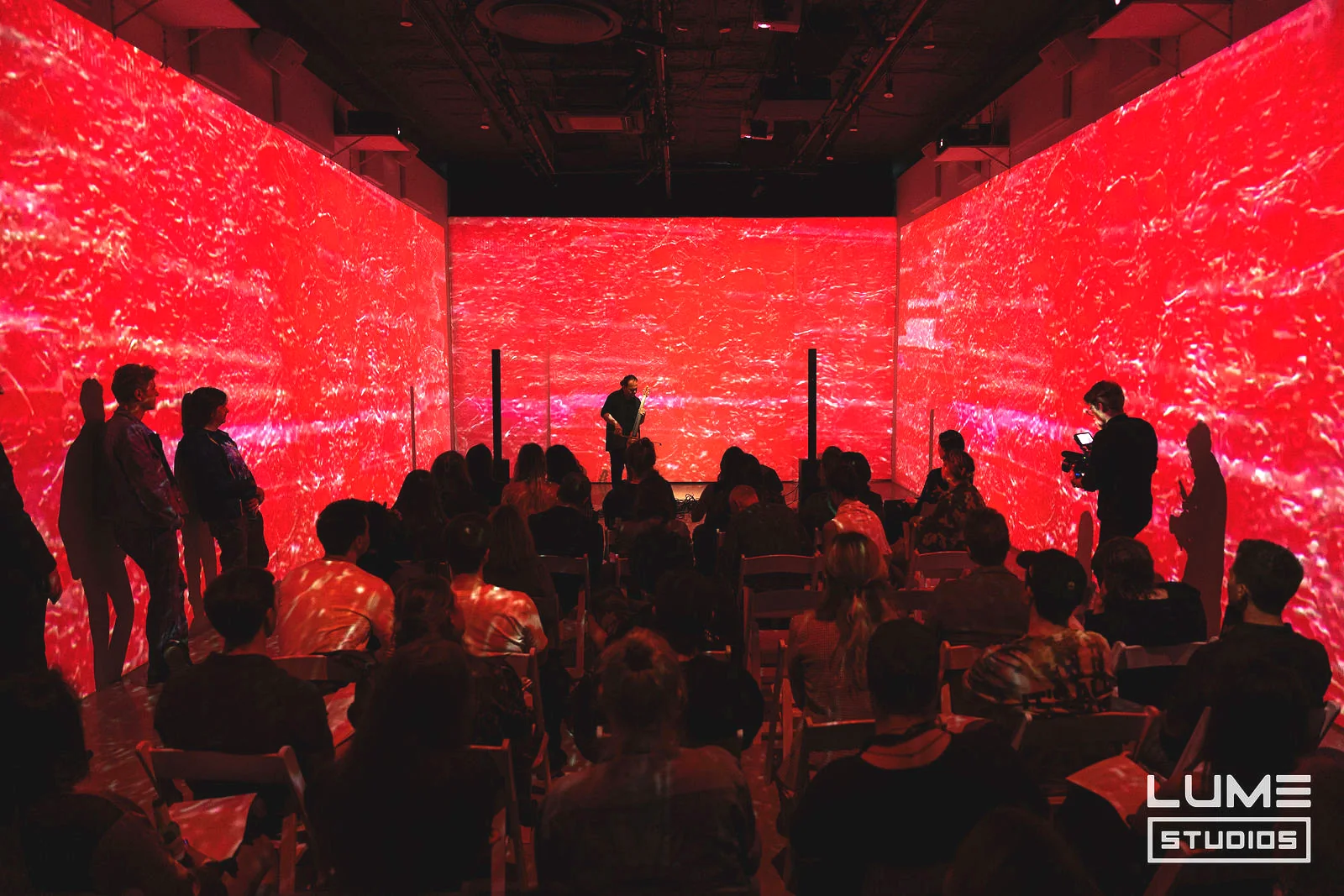 SUBJECTIVE Art Festival at LUME Studios, 393 Broadway, red room audience