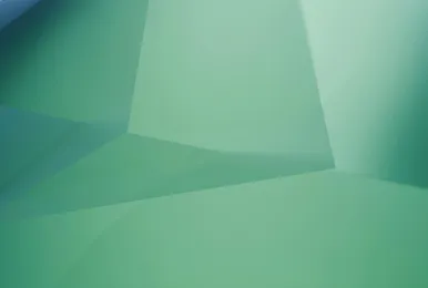 Abstract green geometric shapes with soft gradients and shadows.