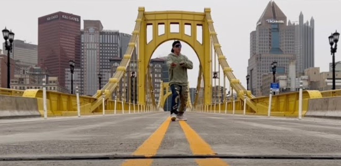 image of music producer at console