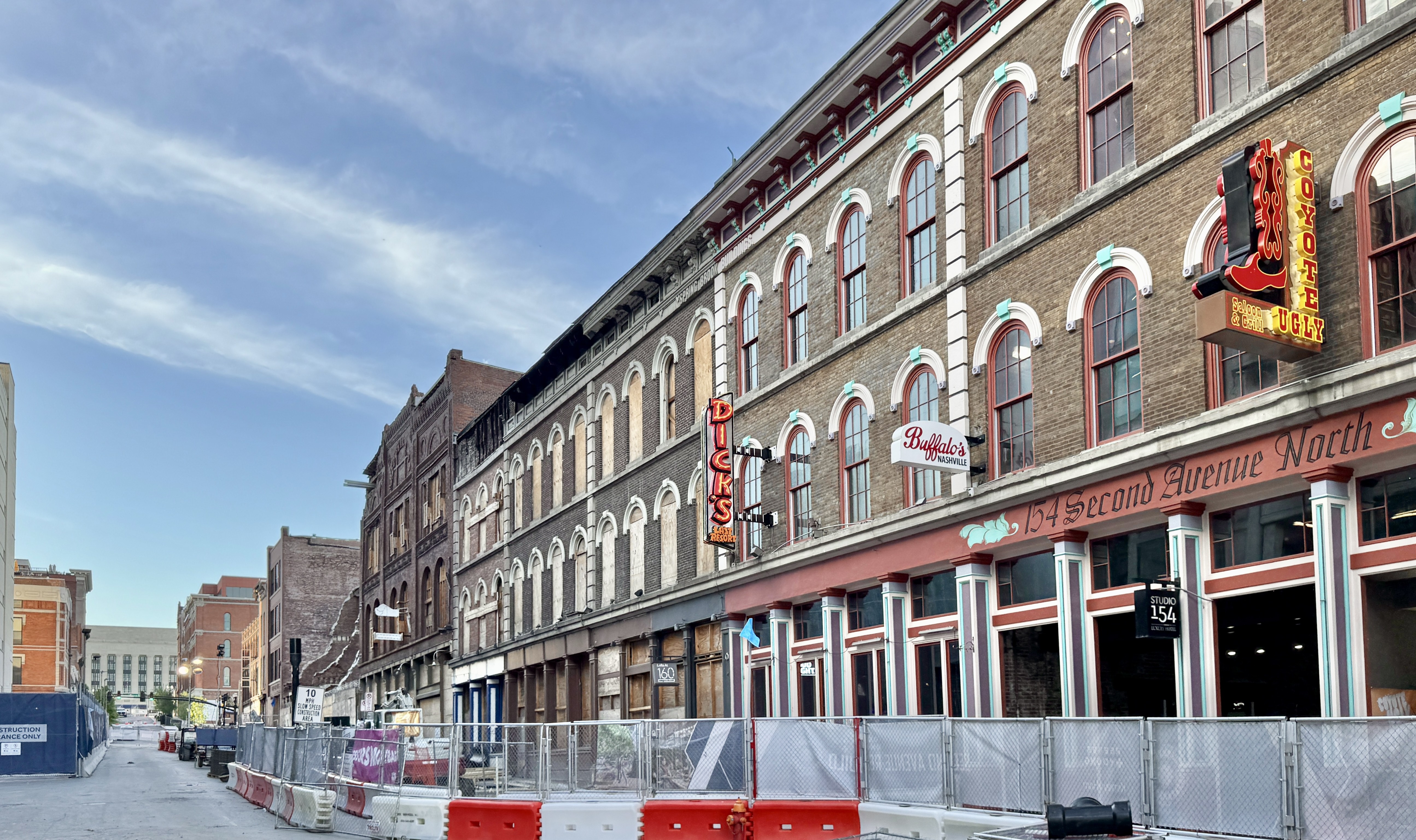 2nd Avenue North historic commercial buildings in downtown Nashville Tennessee