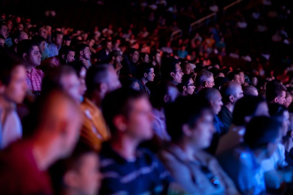Crowd cheering and laughing during a Nazareth comedy set