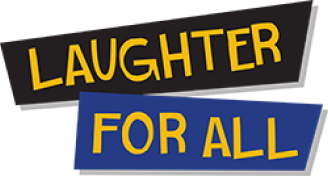 Laughter for all slogan graphic representing Nazareth comedy message