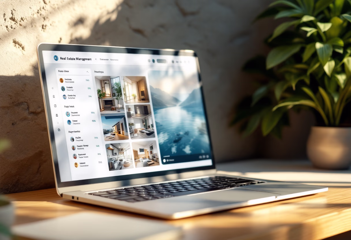 laptop with property management interface