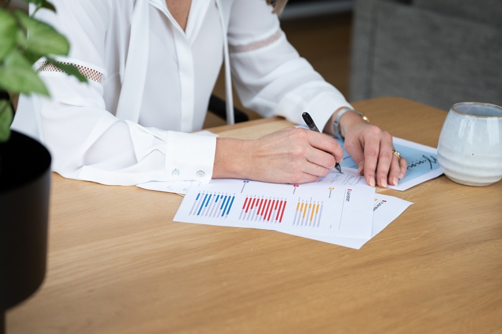 Shanel Winning analysing data ahead of an interpretation session with a senior technical leader