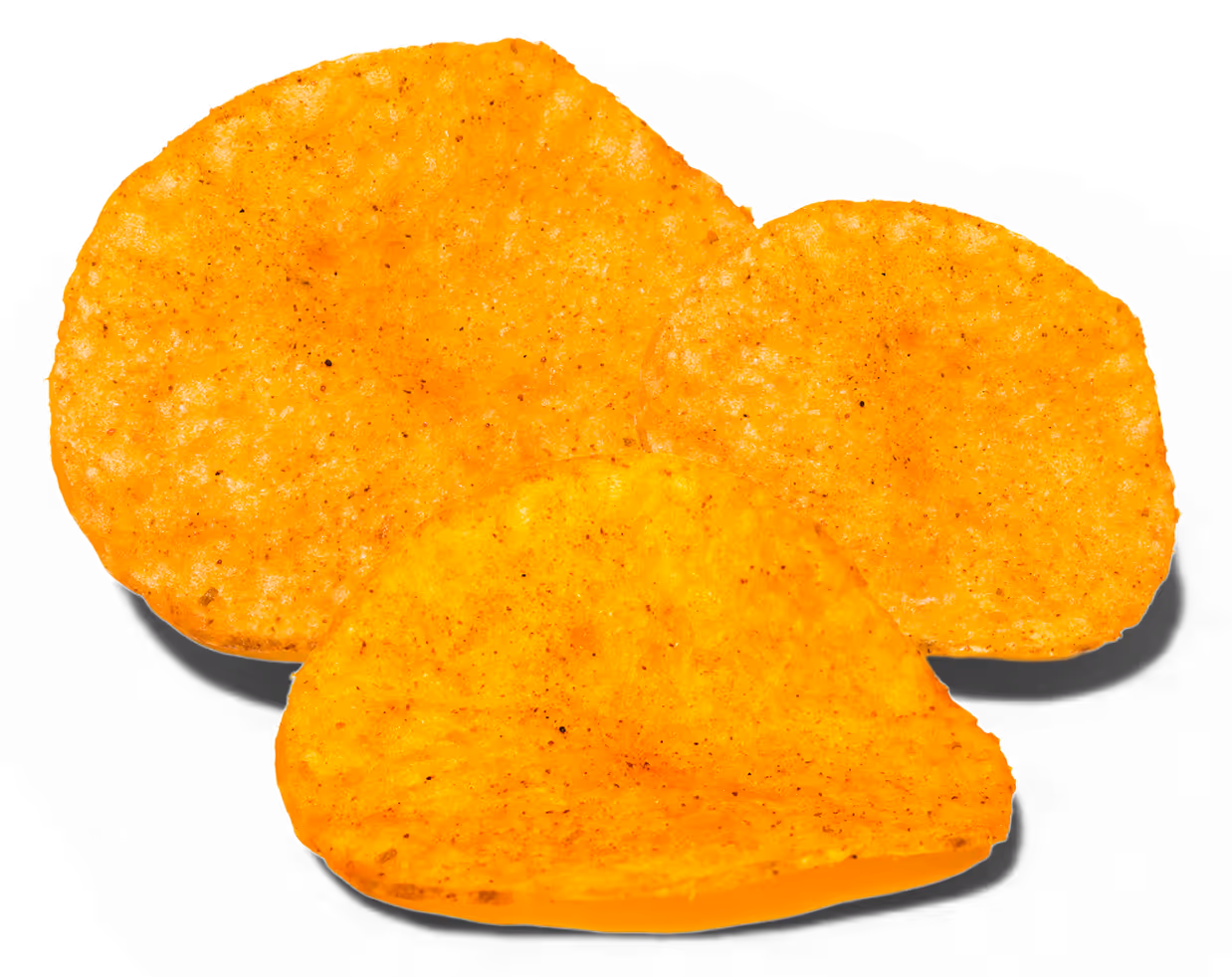 Stack of SNAXX baked potato chips isolated on a dark background.