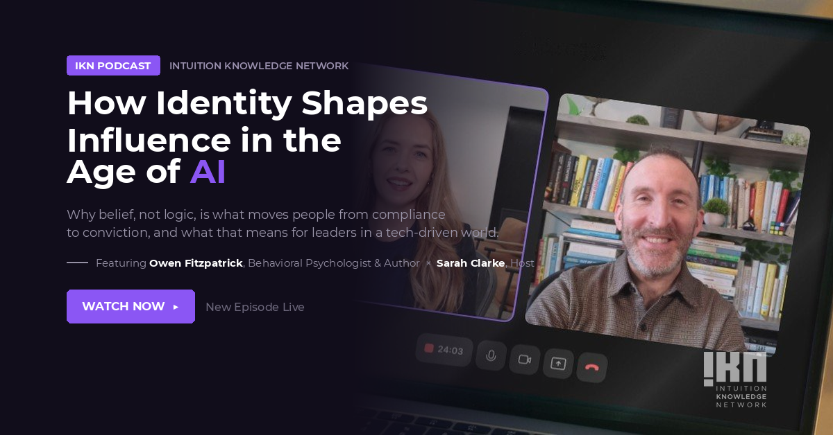 Session banner for the conversation on identity and influence in the age of AI.