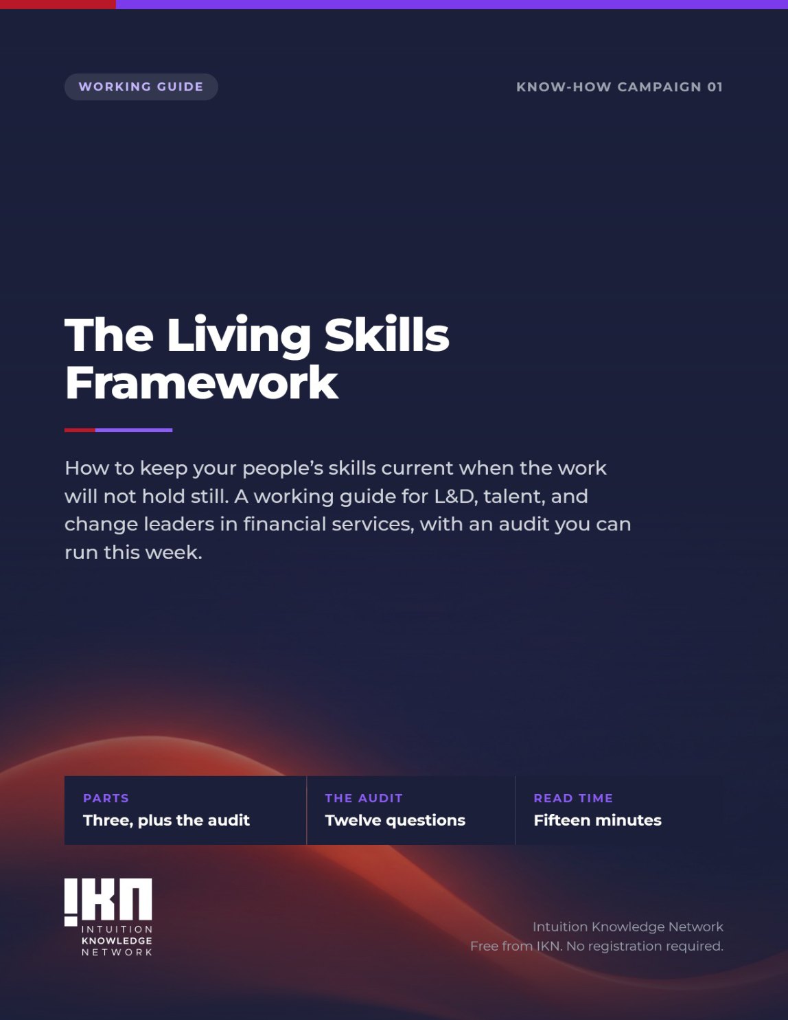 Cover of The Living Skills Framework, a working guide from the Intuition Knowledge Network.