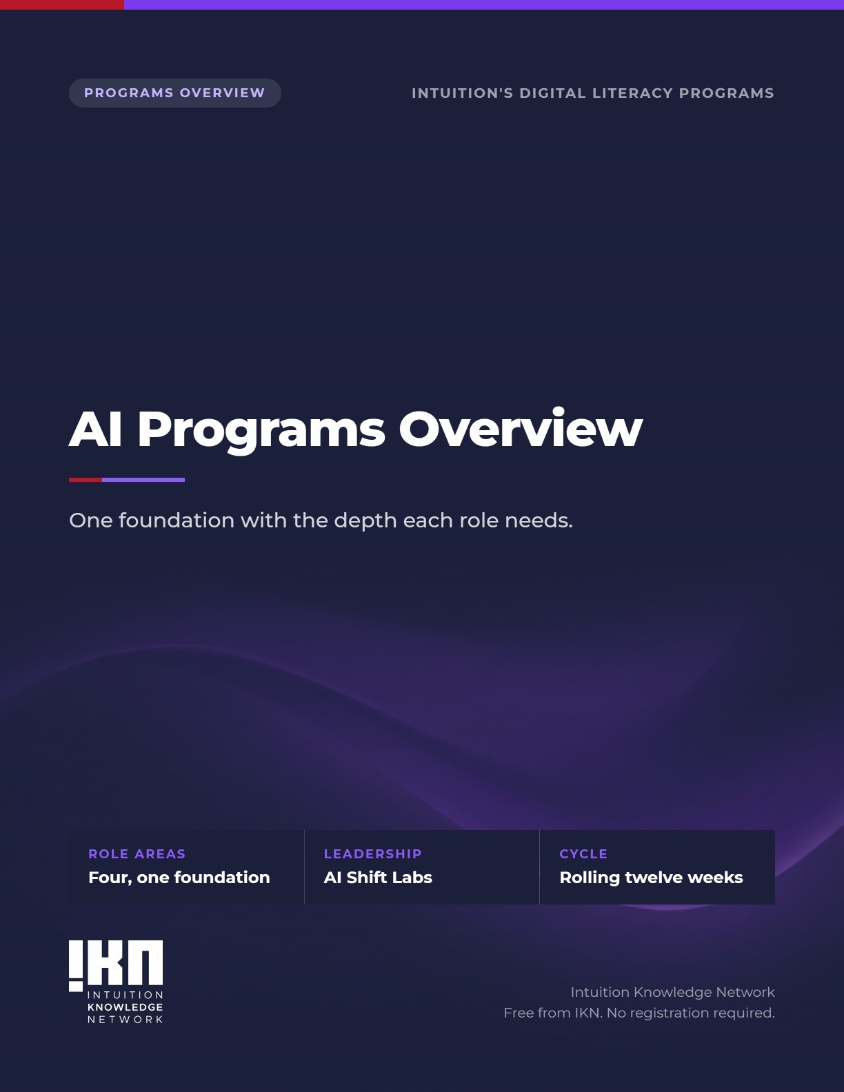 Cover of the Intuition AI Programs overview.