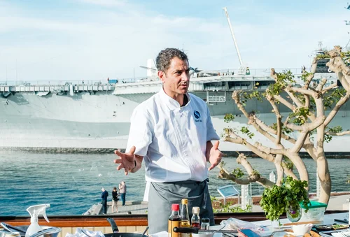 BlueNalu's Corporate Chef, Gerard Viverito, demonstrates BlueNalu's whole-muscle, cell-based yellowtail product in a variety of dishes.