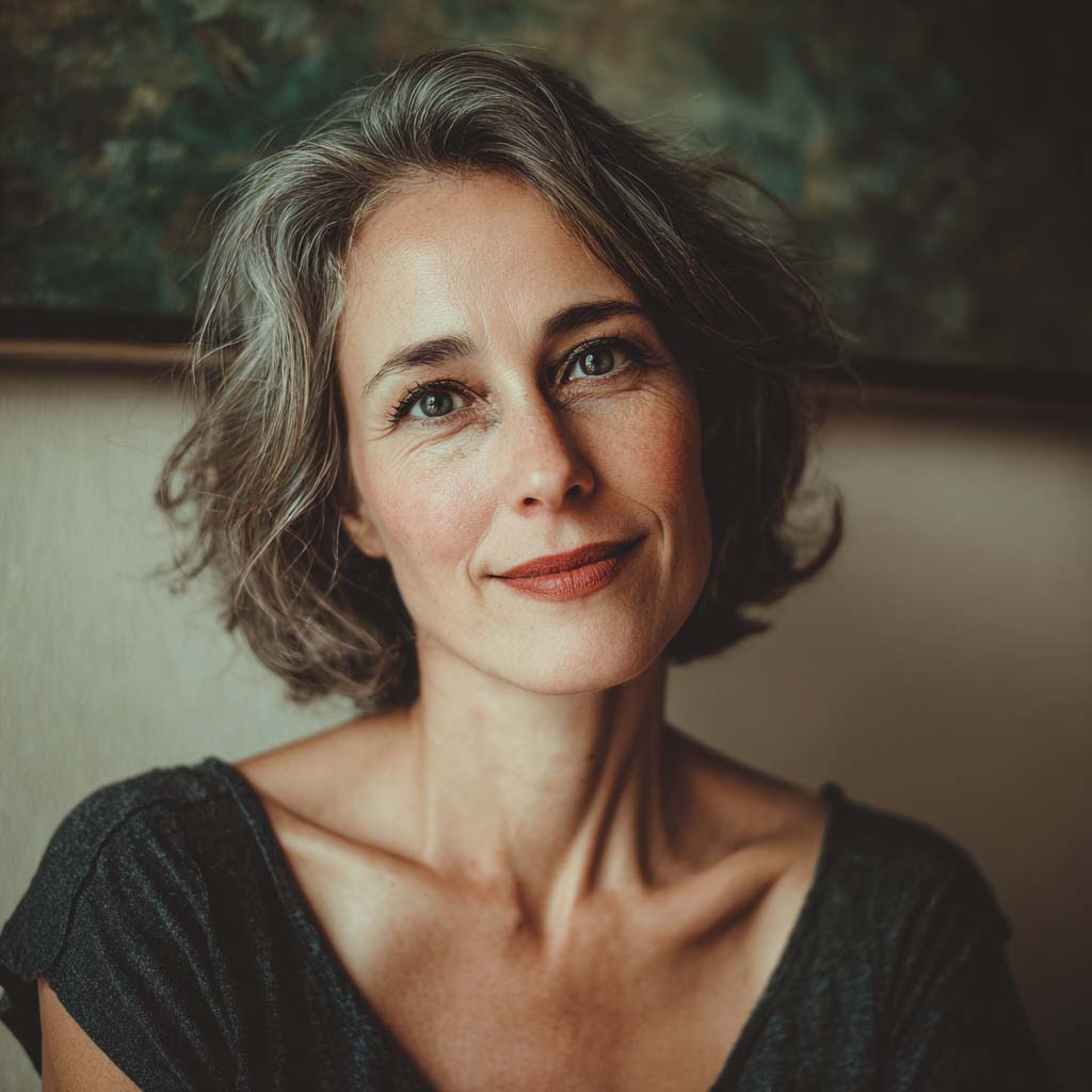 headshot of older woman with short hair