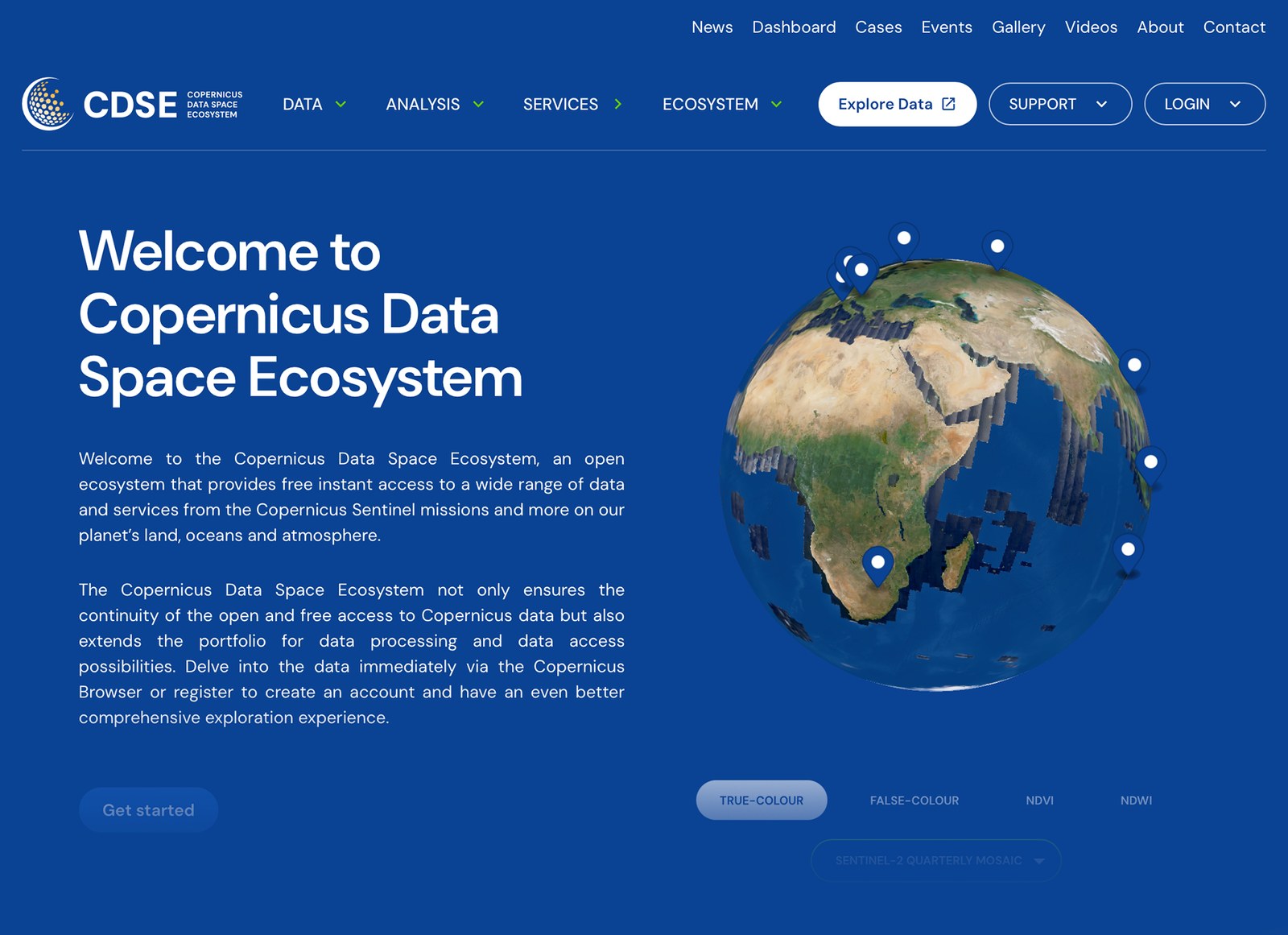 Copernicus Data Space Ecosystem home page