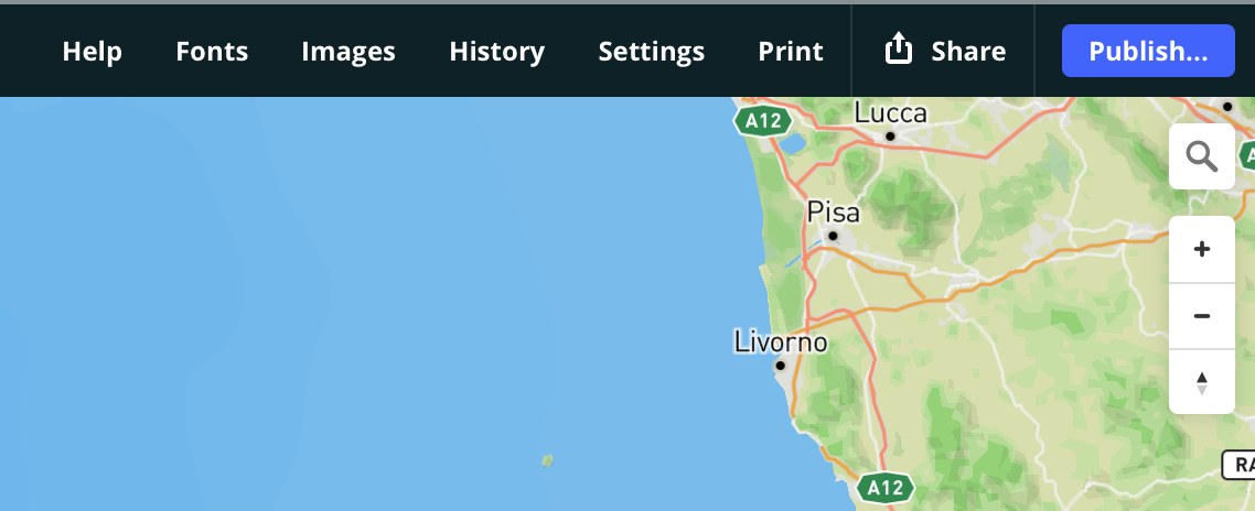 The Publish button in the Studio toolbar