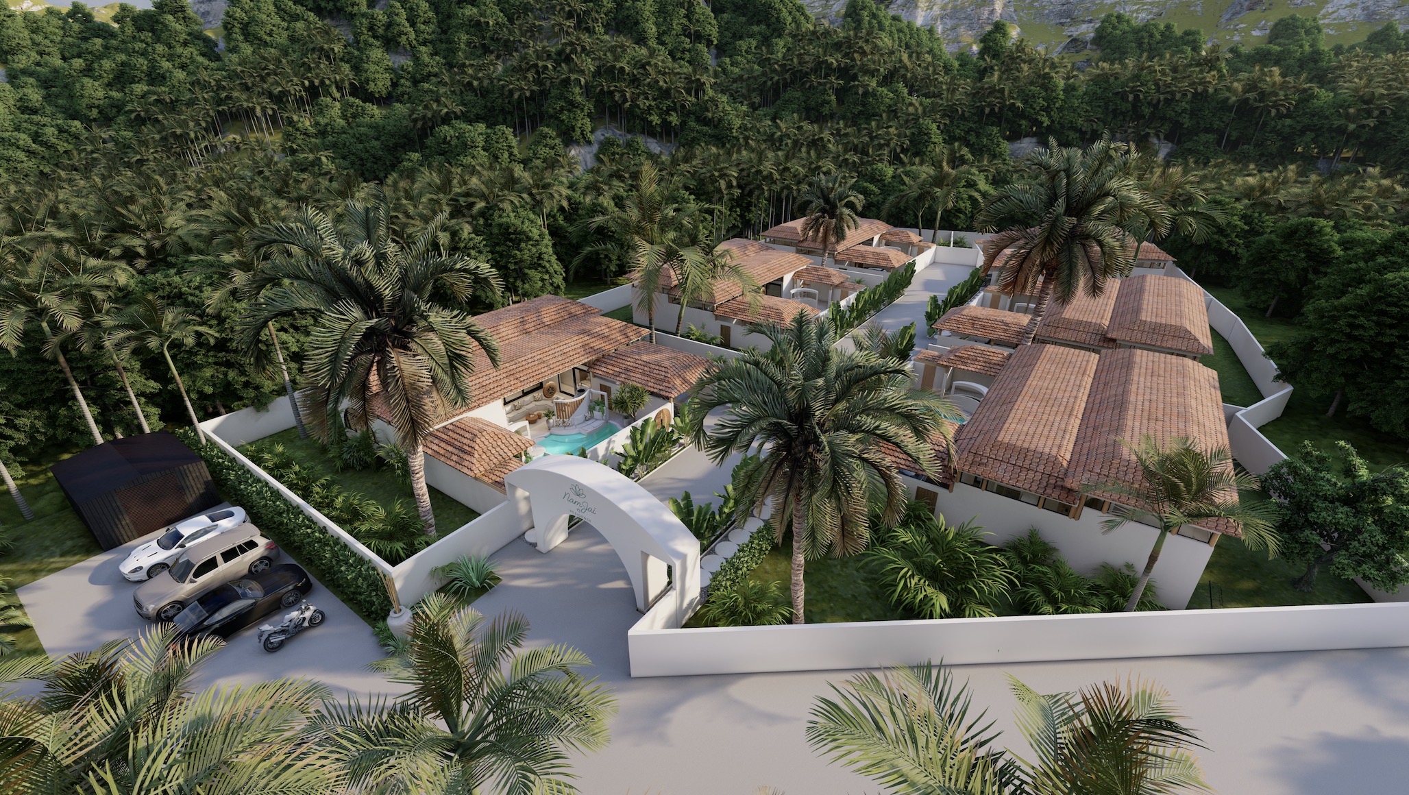 Villa Namjai à Maenam, terrasse et piscine privée