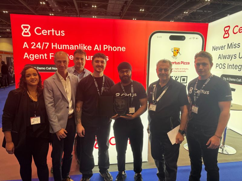 Certus AI Restaurant Tech Award