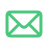 Green mail envelope icon symbolizing email.