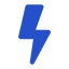 Blue lightning bolt icon symbolizing power or energy.